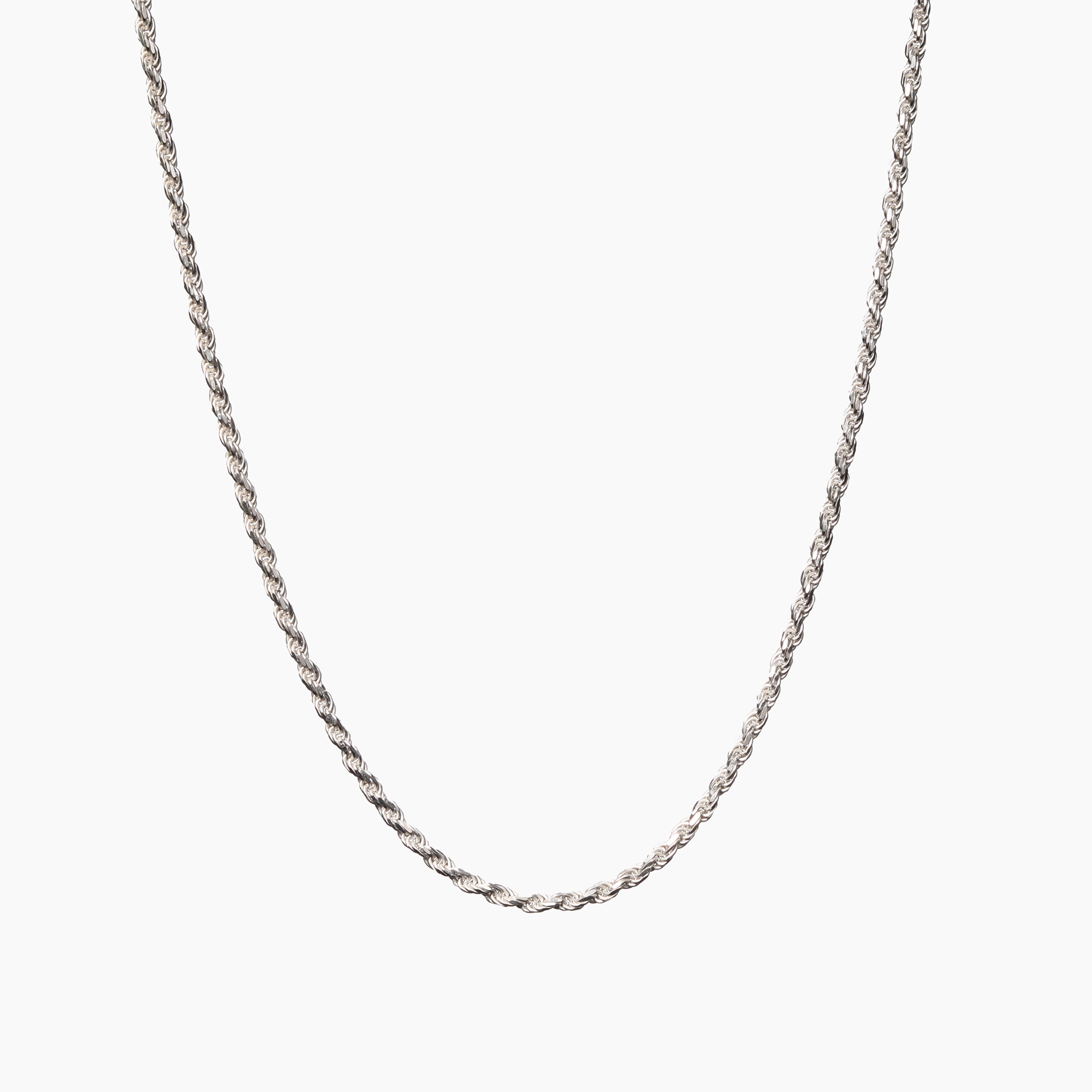 21133-CORDA | 3.3mm Men's Silver Rope Chain Necklace | Cole Riccardi